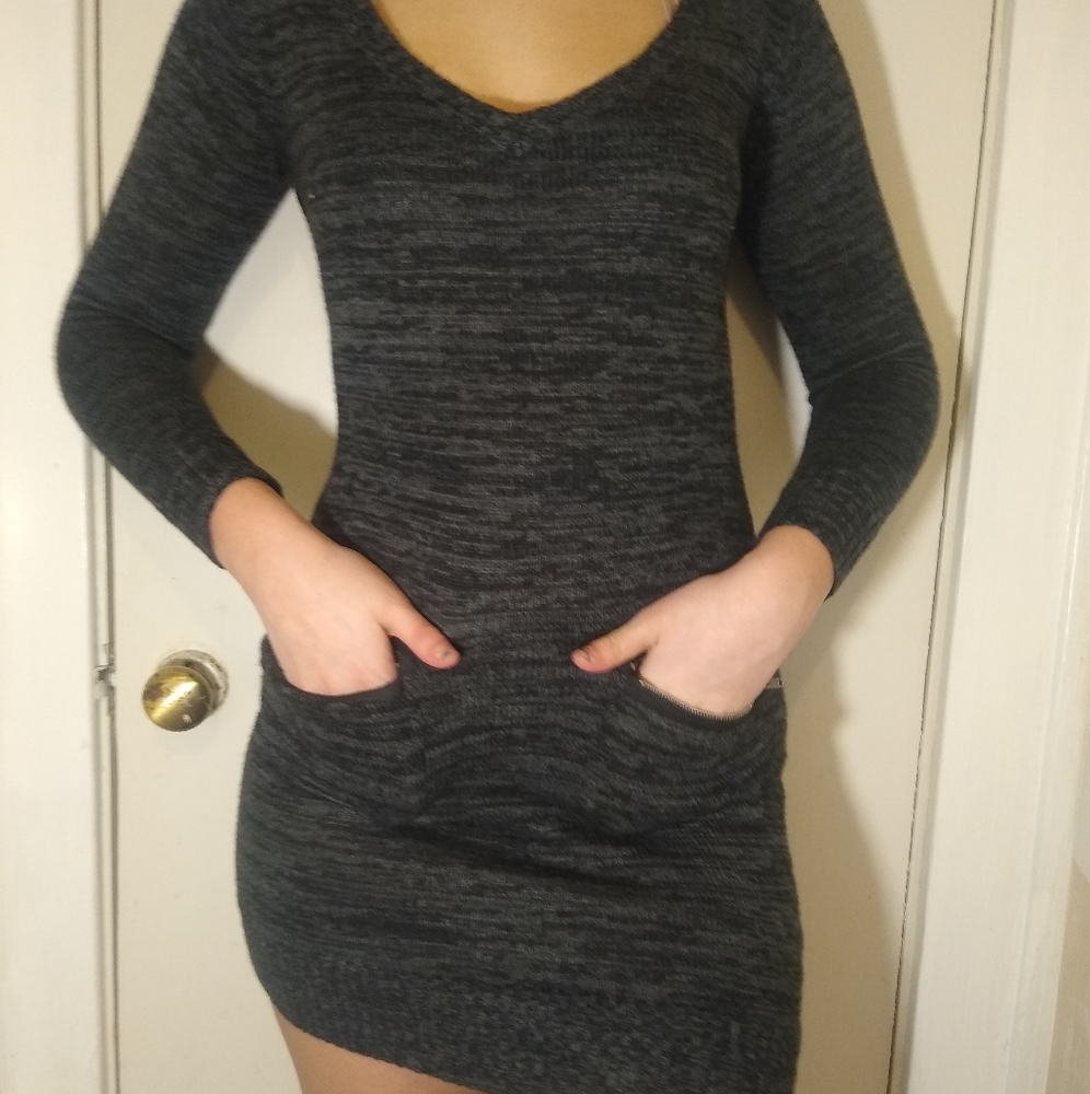 Grey sweater dress